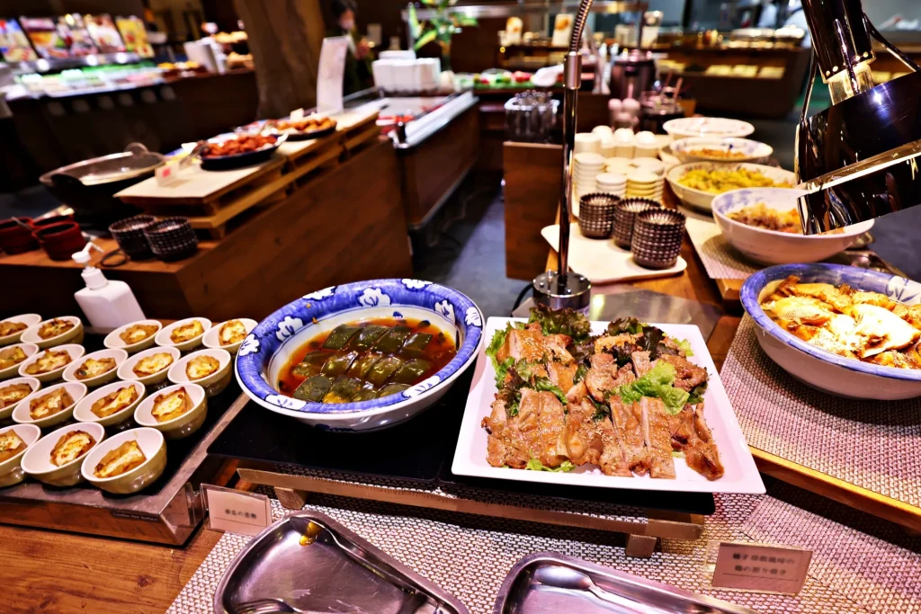 ホテルの朝食ビュッフェ